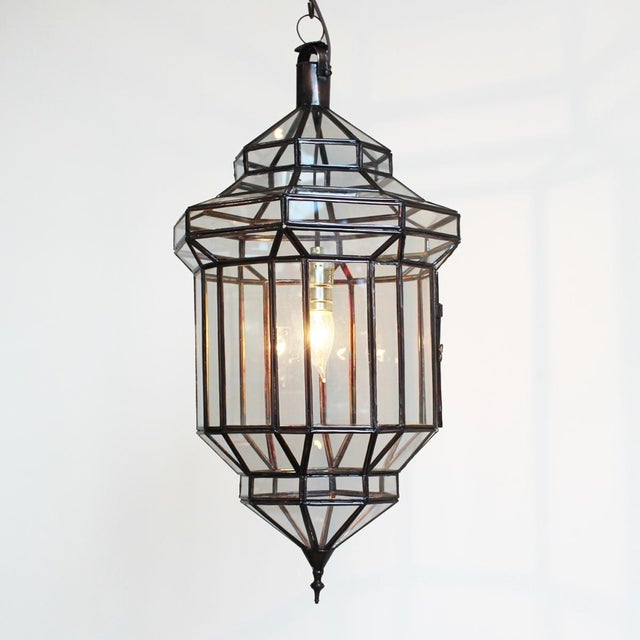 Spanish Revival Moroccan Clear Prism Pendant Light Medium For Sale - Image 3 of 6