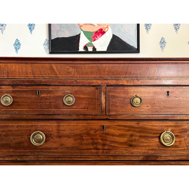 Early 19th Century Antique Early 1800s Scottish Neoclassical Mahogany Chest of Drawers With Ebony Inlay For Sale - Image 5 of 17
