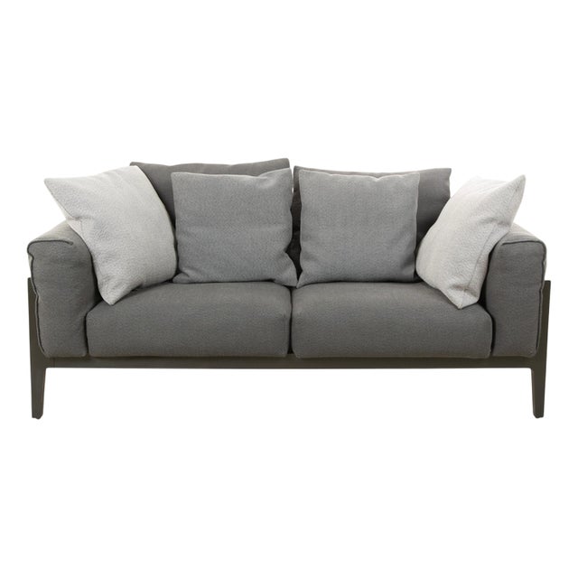 Elm 2-Seater Sofa in Oak and Anthracite Fabric by Jehs & Laub for Cor For Sale