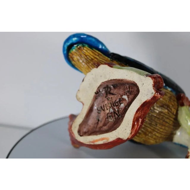 Blue Vintage Ceramic Bird by Gunnar Nylund for Röstrand, Sweden, 1950 For Sale - Image 8 of 13
