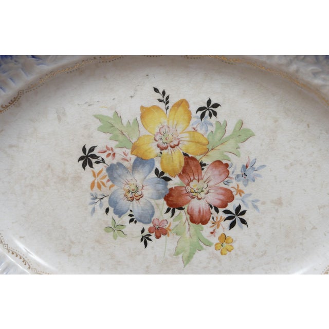 English French Saxon China Co. Small Ceramic Platter For Sale - Image 3 of 7