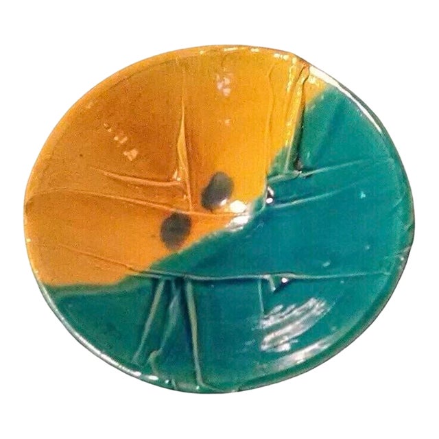 Hand-Made Terra-Cotta Center Bowl and Sculpture by Mary Seyfarth 12” Dia. For Sale