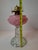 Glass Rare Pair Antique Consolidated Pink & Blue Cased Glass Florette Stand Lamps P&A For Sale - Image 7 of 18