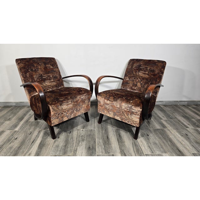 Mid-Century Modern Vintage Armchairs from Jindrich Halabala, 1940s, Set of 2 For Sale - Image 3 of 13