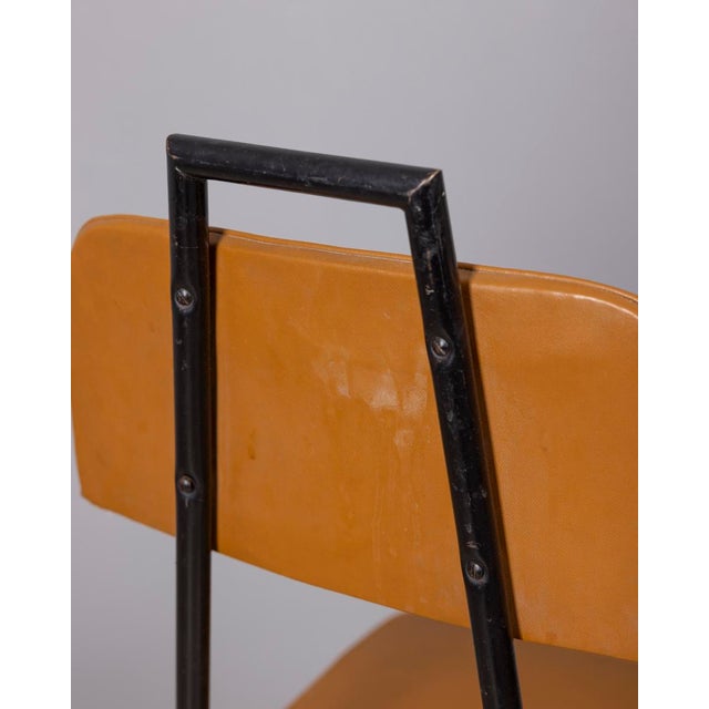Vintage Italian Metal and Leather Chairs, 1960s, Set of 6 For Sale - Image 12 of 13