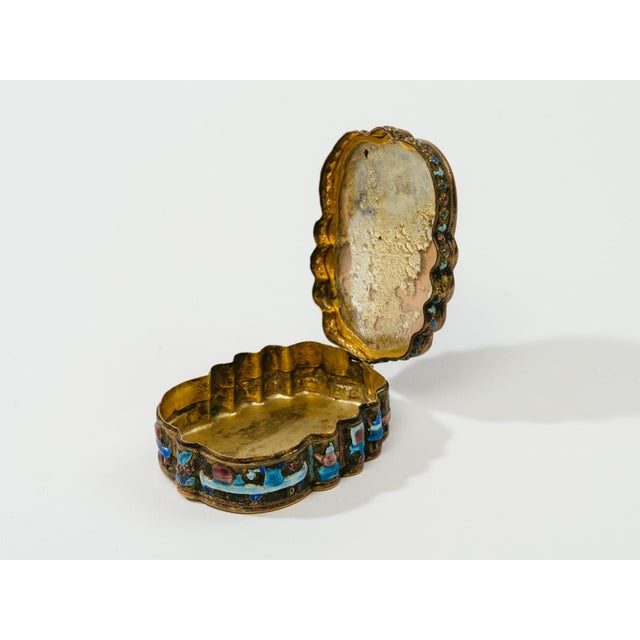 Antique Chinese Champlevé Enamel Scarab Jewelry Box For Sale - Image 4 of 10