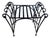Vintage French Hand Forged Wrought Iron Vanity Bench For Sale