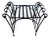 Vintage French Hand Forged Wrought Iron Vanity Bench, Heavy For Sale