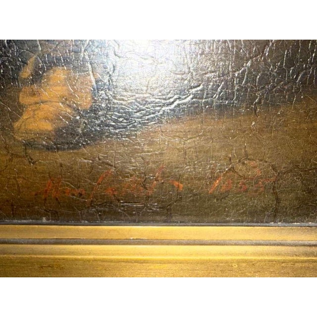 French 19th Century Genre Scene in an 18th Century Interior, Signed “Monfallet” and Dated 1853, Oil on Canvas. For Sale - Image 11 of 11