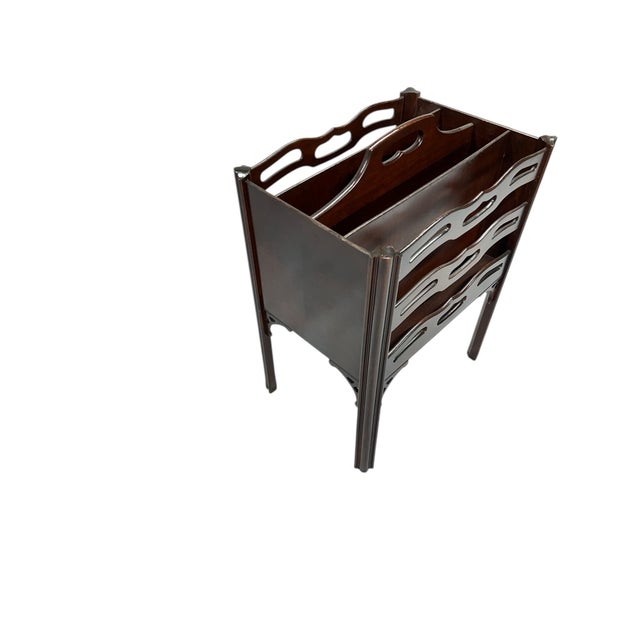 Mid Century Mahogany Tall Magazine Rack, Made by Butler For Sale - Image 4 of 6