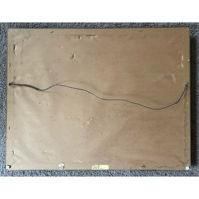 Vintage Original Watercolor of Seagull on Dock Coastal Landscape For Sale - Image 9 of 9