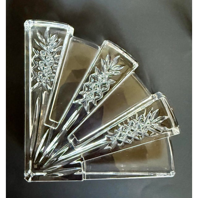 Glass Pair of Vintage Waterford Crystal Pineapple Cut Fan Bookends For Sale - Image 7 of 11