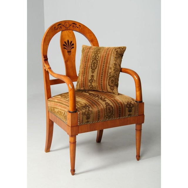 Tan Antique Biedermeier Armchair, 1830s For Sale - Image 8 of 12