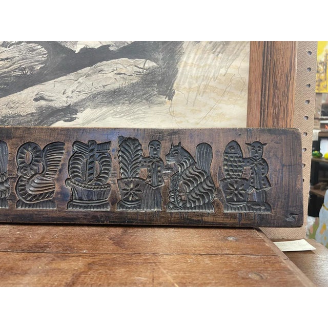 1970s Vintage Wooden Dutch Folk Style Cookie Mold Decorative Primitive Decor For Sale - Image 4 of 7
