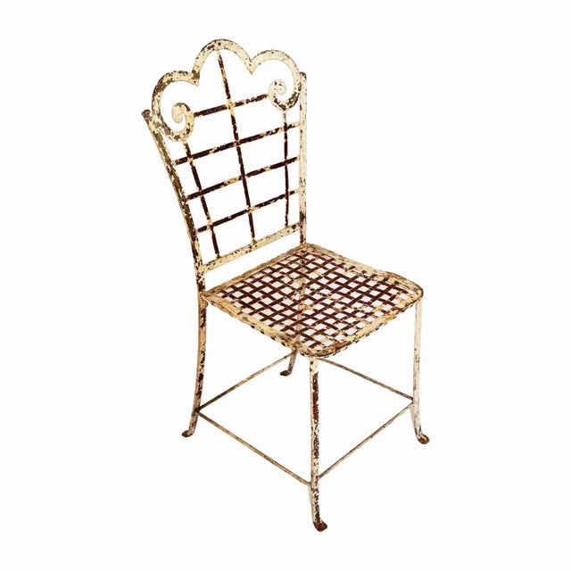 Antique Wrought Iron Garden Chair For Sale In Providence - Image 6 of 7