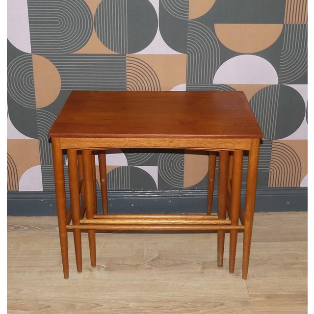 Wood Scandinavian Teak Nesting Tables by Bertil Fridhagen for Bodafors, 1960s, Set of 3 For Sale - Image 7 of 18