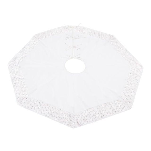 Beaded Christmas Tree Skirt 48"D For Sale