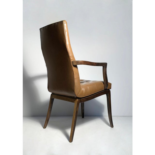 Elegant Pair of Vintage High Back Dunbar Edward Wormley Style Arm Chairs For Sale - Image 10 of 10