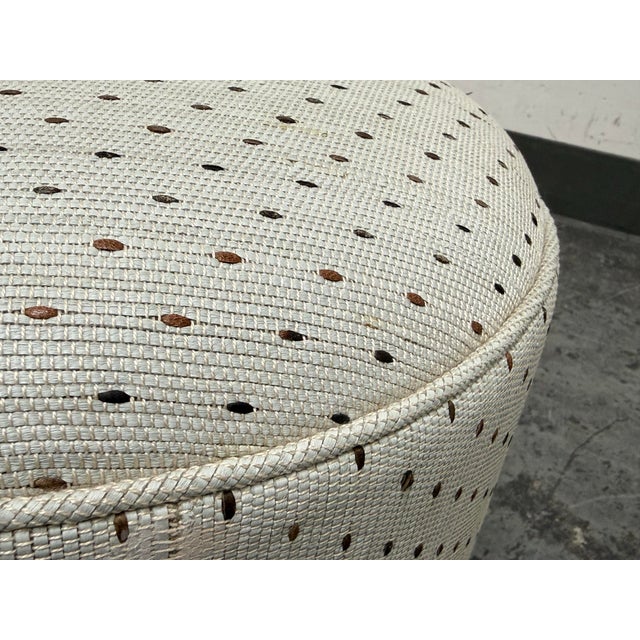 Art Deco Ottoman + Wood Base, Circa 1920's For Sale - Image 9 of 12