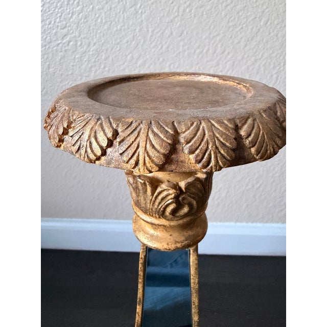 Pair of 19th Century Italian Giltwood & Gesso Candlesticks With Inset Mirror Panels For Sale In San Francisco - Image 6 of 10