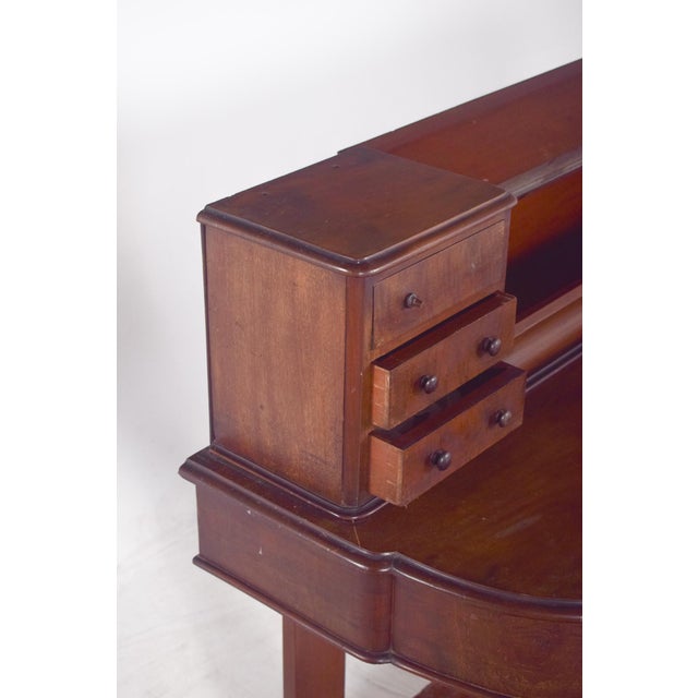 Wood Antique English Desk with Carved Feet, 1890s For Sale - Image 7 of 14
