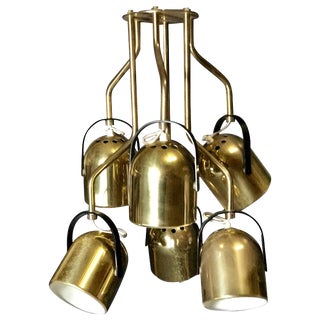 Italian 1970s Brass Pendant Light For Sale