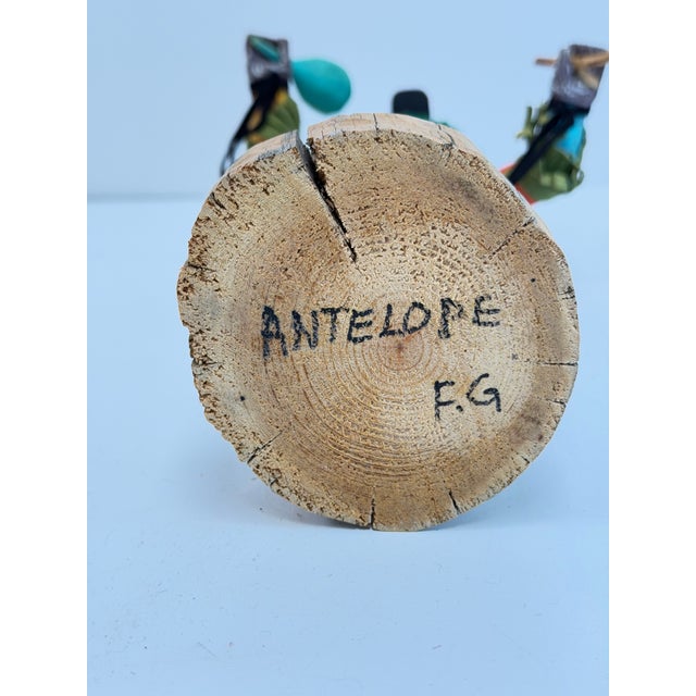 Vintage Antelope Hopi Kachina Doll Signed f.g., 12.5" Tall For Sale - Image 9 of 9