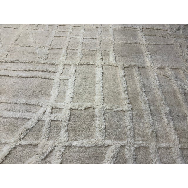 Rh Almora Wool Rug – 10' × 14' Cream | Hand-Knotted New Zealand Wool | Sculptural Abstract Contemporary Design For Sale - Image 17 of 18