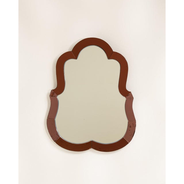 19th Century France Brown Wood Mirror For Sale - Image 4 of 8