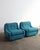 1970s Italian Tubular Lounge Chairs in Blue Bouclé — A Pair For Sale - Image 12 of 12
