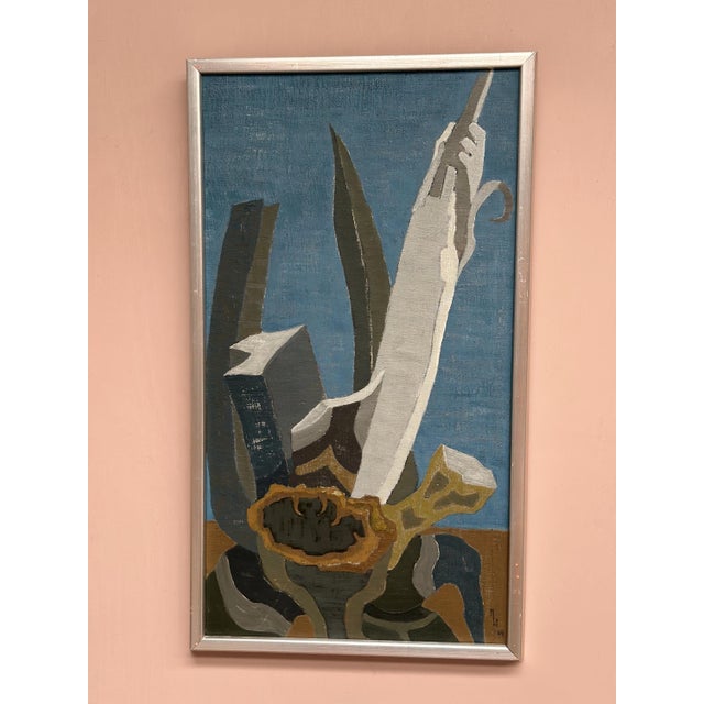 Marit Wahlström Schönbäck, Aqave, 1969, Oil Painting on Canvas, Framed For Sale - Image 15 of 18