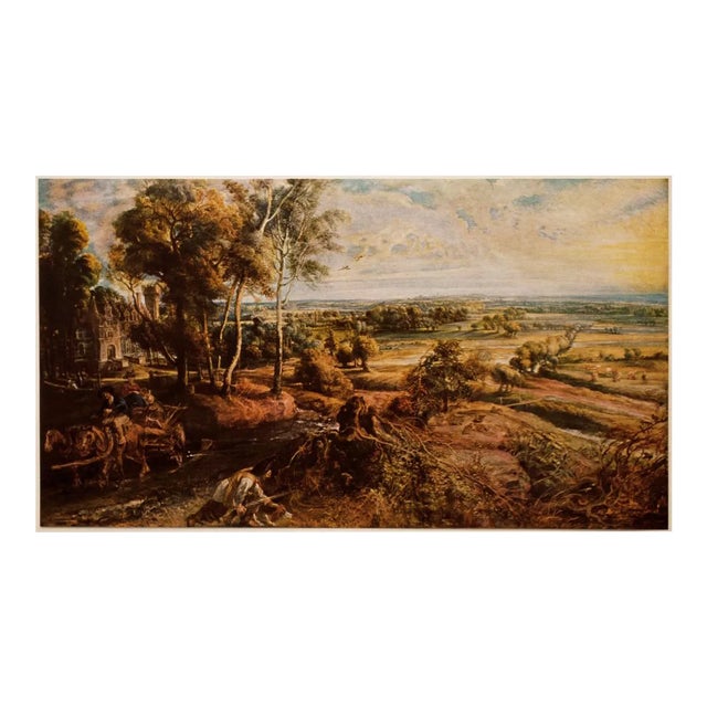 After Sir Peter P. Rubens "Landscape With Castle Steen", First Edition Cottage Style Lithograph For Sale