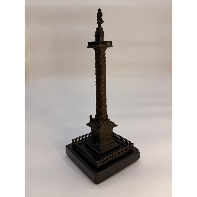 Antique French Grand Tour Bronze Model of the Vendome Column For Sale - Image 9 of 11