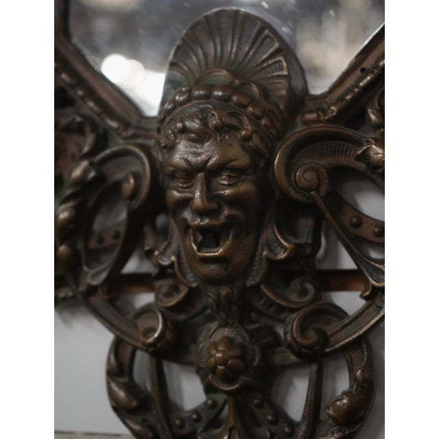Vintage Bronze Victorian Wall Mirror For Sale - Image 9 of 10