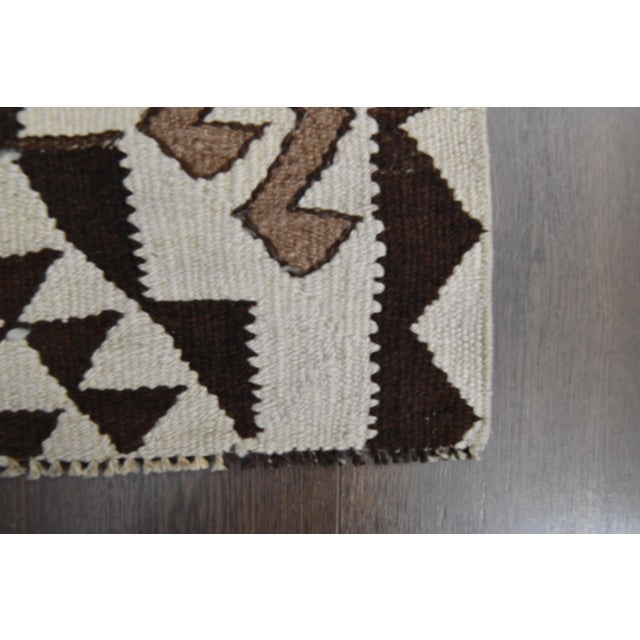 1970s Vintage Turkish Oushak Handmade Wool Cotton Beige Runner Rug For Sale - Image 4 of 11