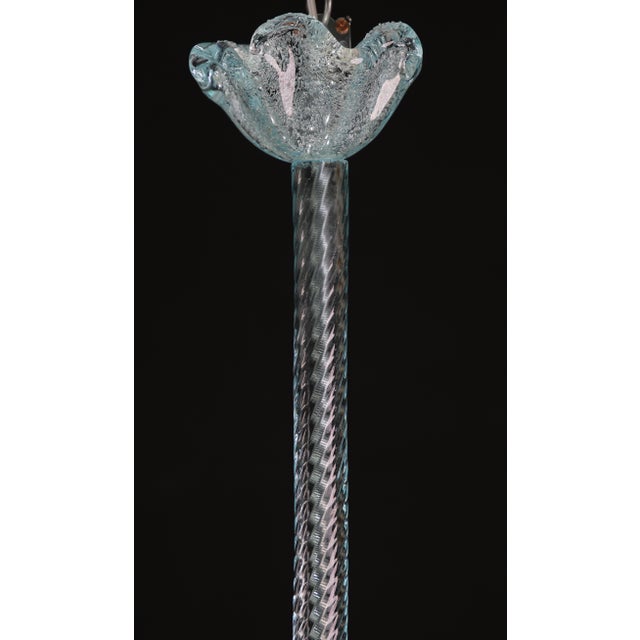 1950s 1950 Rare Blu Pendant Light Murano Glass by Barovier E Toso For Sale - Image 5 of 14