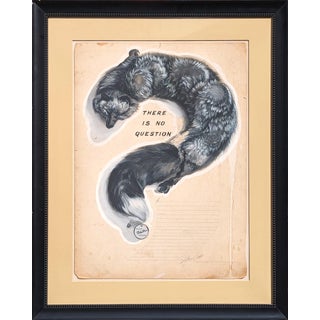 Robert Joy "There is No Question" Early Modern Original Foley's Ad Layout with Mink Stole, Early 20th Century For Sale