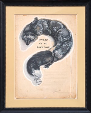 Robert Joy "There is No Question" Early Modern Original Foley's Ad Layout with Mink Stole, Early 20th Century