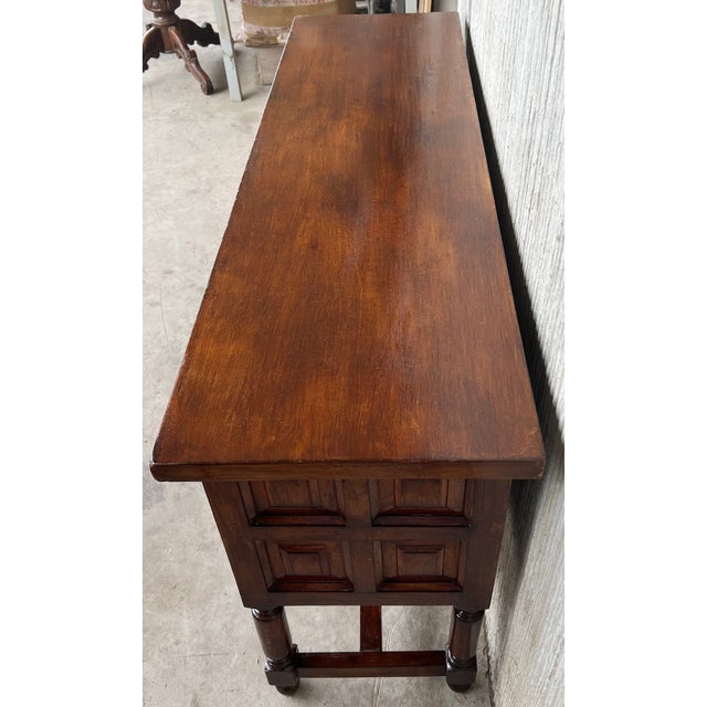 1900 - 1909 Spanish Buffet With Two Doors and Three Drawers With Original Hardware For Sale - Image 5 of 11