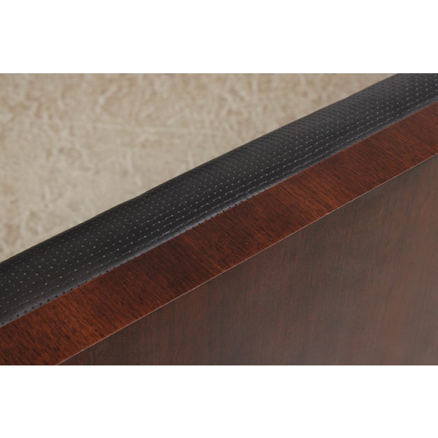 Baker Leather Mahogany Mid Century Modern King Size Bed For Sale - Image 9 of 16