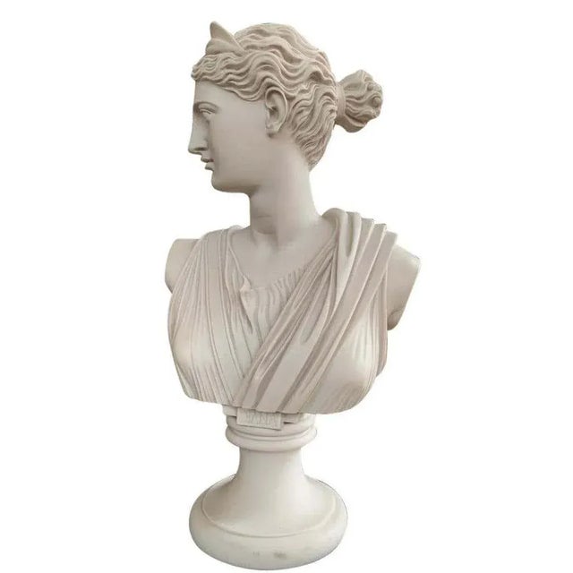 Diana chasseresse bust, reduction after the slightly over life-size ancient statue located in the louvre museum in paris....