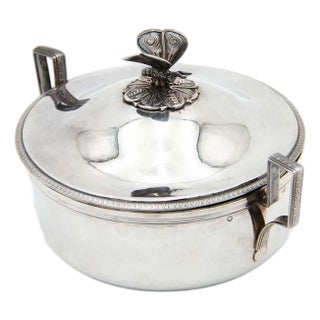 Silver Bowl with Butterfly-Shaped Handle For Sale