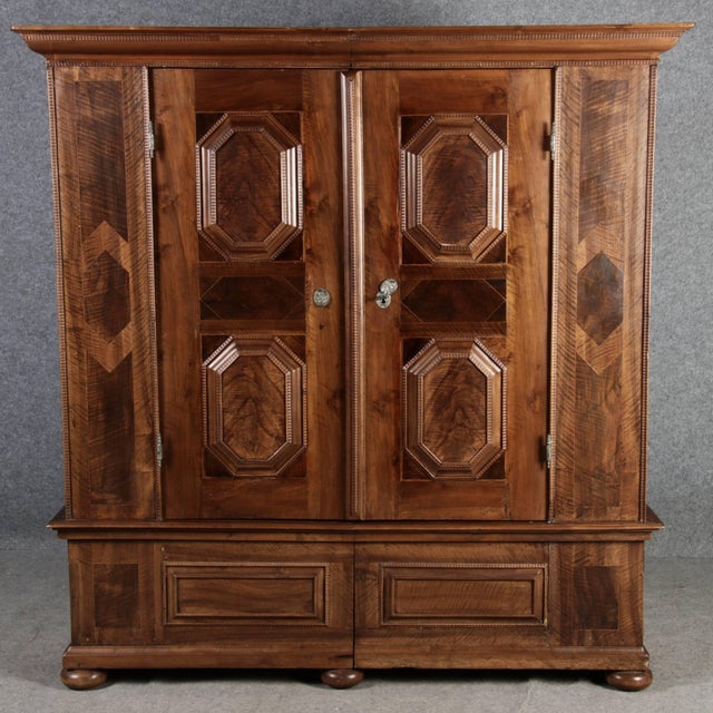 Antique Renaissance Cabinet in Walnut, 1680s For Sale - Image 11 of 18