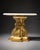 Stone Pair of 1970 Fuggiti Studios Gilt Marble Top Pedestal Side Tables For Sale - Image 7 of 10