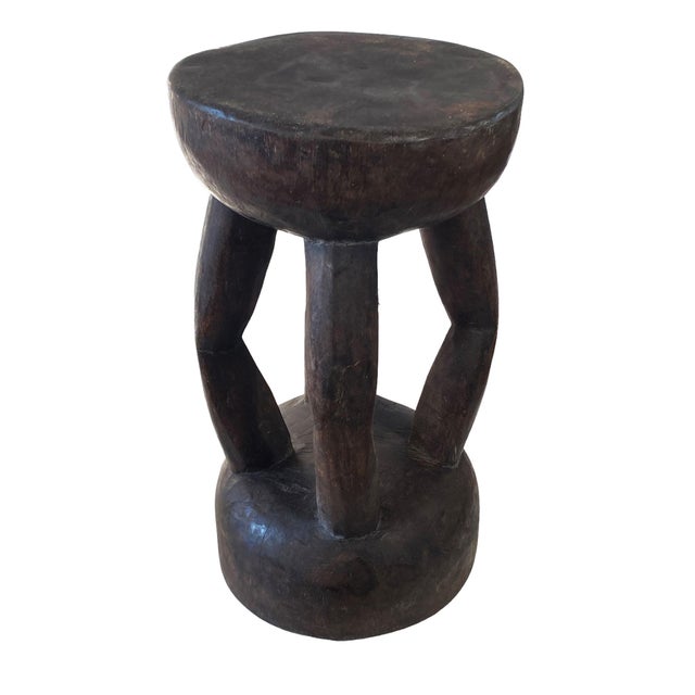African Vintage Carved Wood Milk Stool Hehe Gogo People Tanzania 13.75" H For Sale In New York - Image 6 of 7
