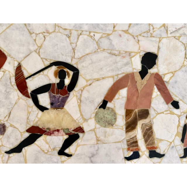 1960s Vintage Pietra Dura Marble/Stone Inlay Console Table/Small Table/Desk For Sale - Image 13 of 14