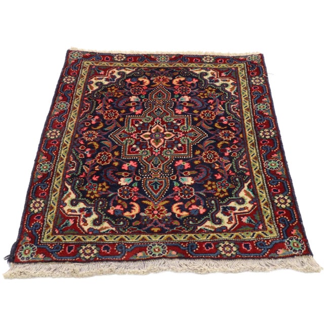 Modern Vintage Persian Hamadan Rug - 01'10 X02'10 For Sale - Image 3 of 9