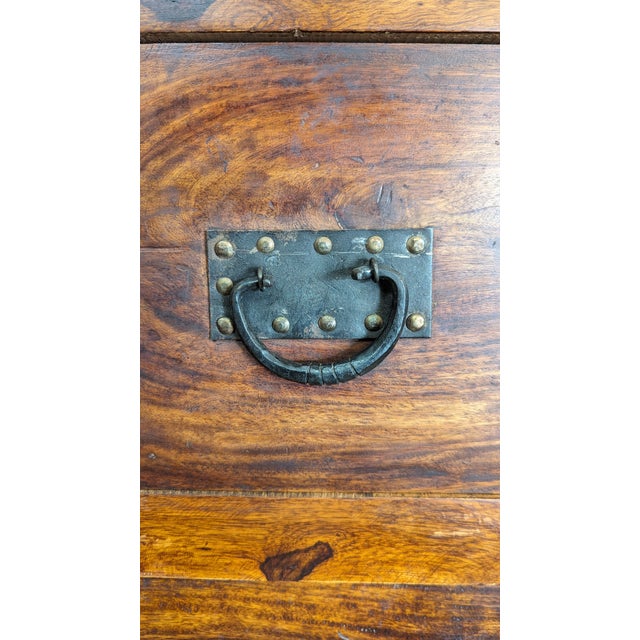 Vintage Teak Wood 51" Tall Narrow Chest of Drawers For Sale In Houston - Image 6 of 7