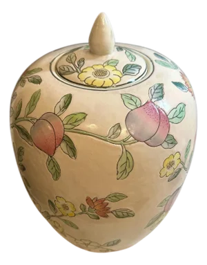 Vintage Chinoiserie Lidded Ginger Jar