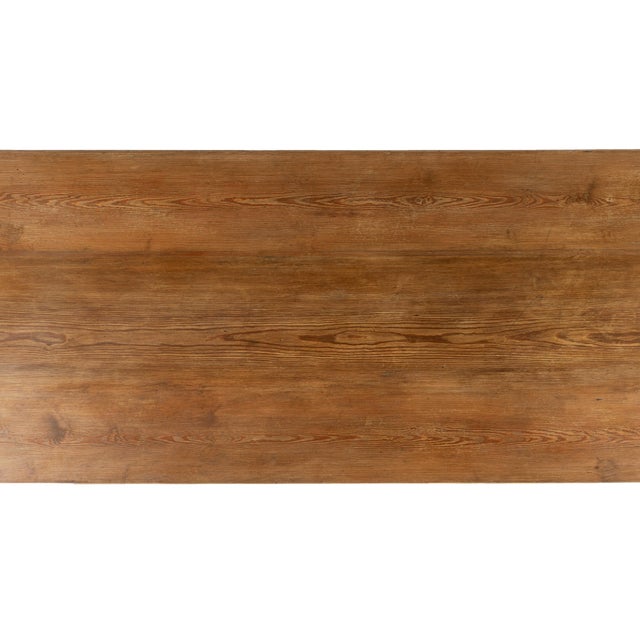 Brown 20th Century English Pine Refectory Table For Sale - Image 8 of 9